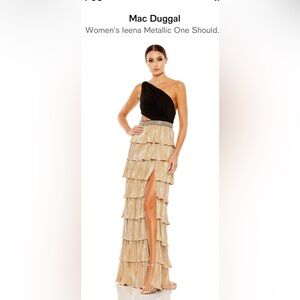 Mac Duggal Ieena metallic one shoulder gown